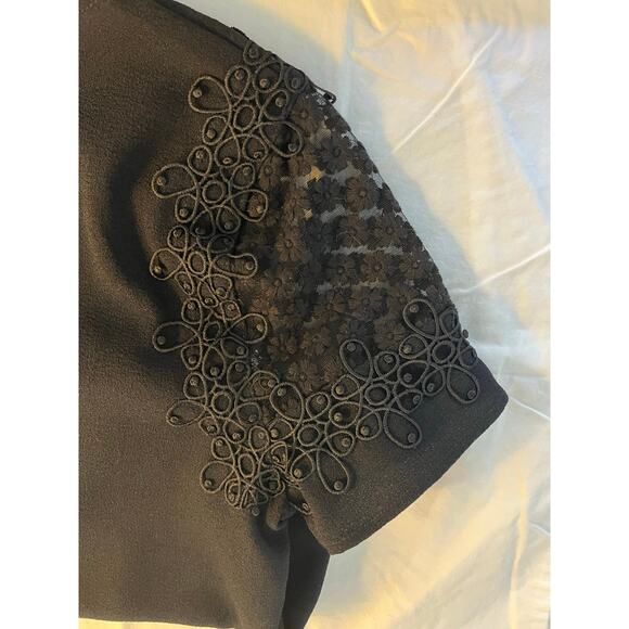 Marc New York Andrew Marc Black Top Lace Short Sleeve Size Medium - Picture 11 of 11